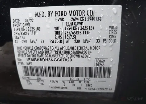 1FMSK8DH3NGC07820